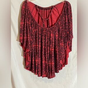 Free People Women's Tunic  BohoTop Size S Burgundy